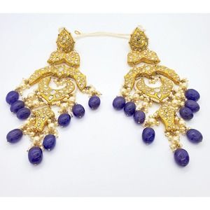 22kt Gold Kundan Polki Earring